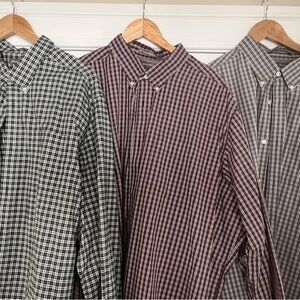 3 Eddie Bauer 3X BIG wrinkle free button down cotton men’s shirts
